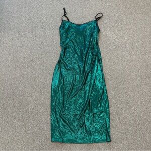Elegant Green Satin Dress